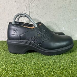 Ariat Steel Toe Black Leather 10002368 Clogs Shoes Women’s 9.5 Wide